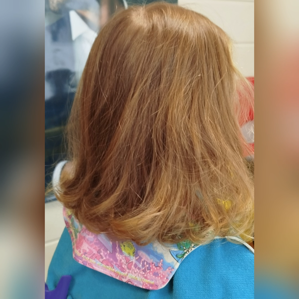 Coupe enfant réalisée au salon Actuel Coiff