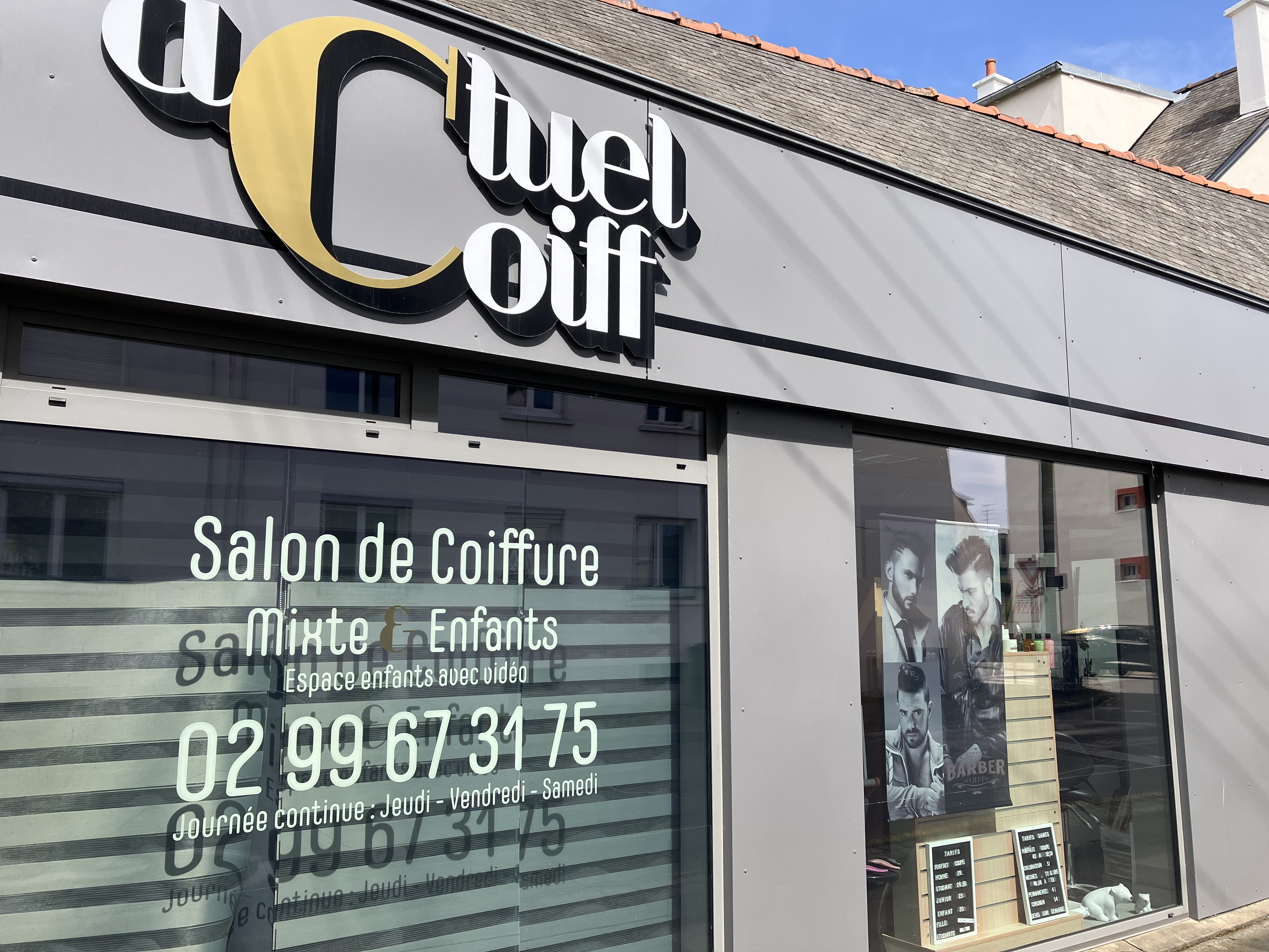 Extérieur du salon Actuel Coiff à Rennes